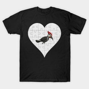 Jigsaw  Woodpecker Heart Design - Birds Woodpecker T-Shirt